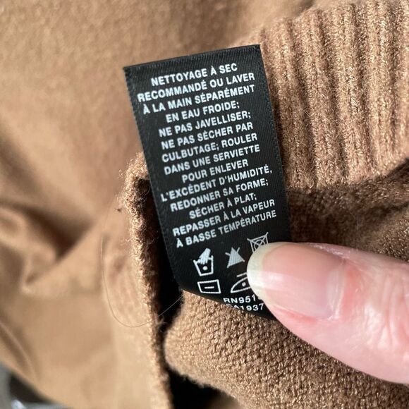 Lafayette 148 Cashmere Cowl Neck Sweater Tunic Caramel Pockets XS S M - Picture 8 of 8